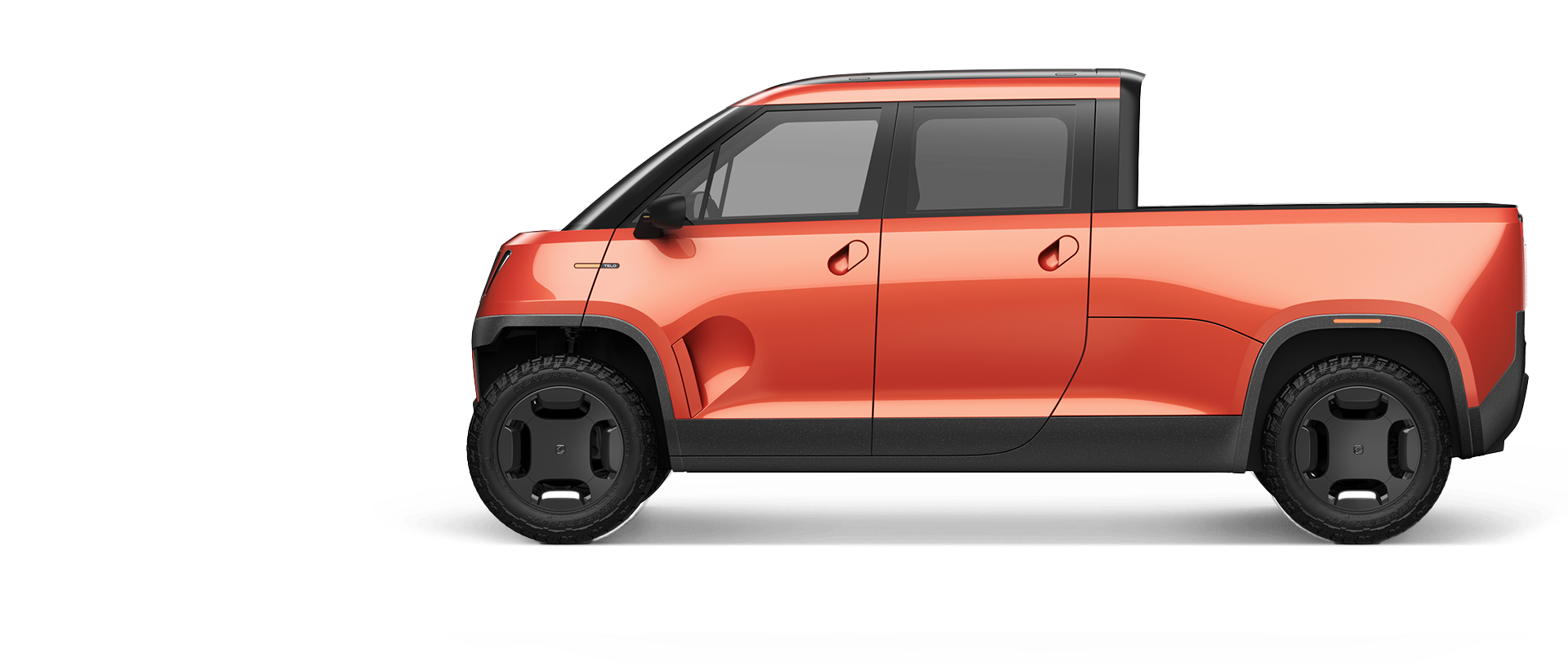 Side view of TELO truck for comparison.